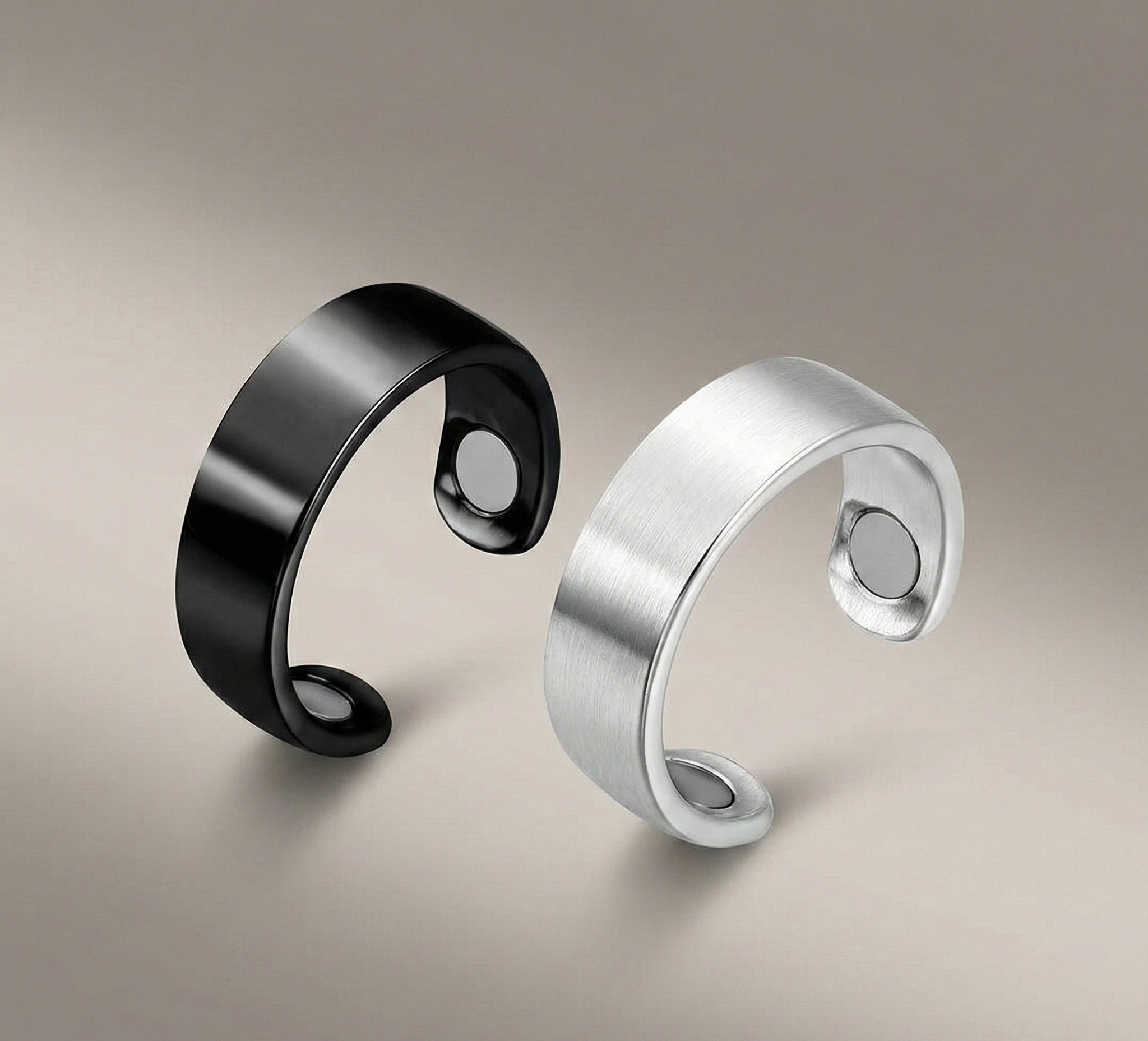 2-Piece Magnetic Therapy Ring Set for Lymphatic Drainage & Detox