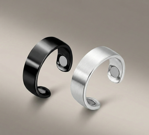 2-Piece Magnetic Therapy Ring Set for Lymphatic Drainage & Detox