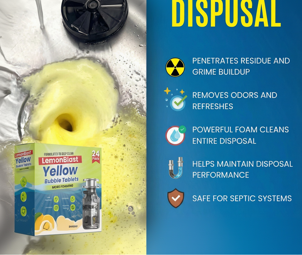 LemonBlast Yellow Bubble Tablets – Deep Cleaning (24 Count)