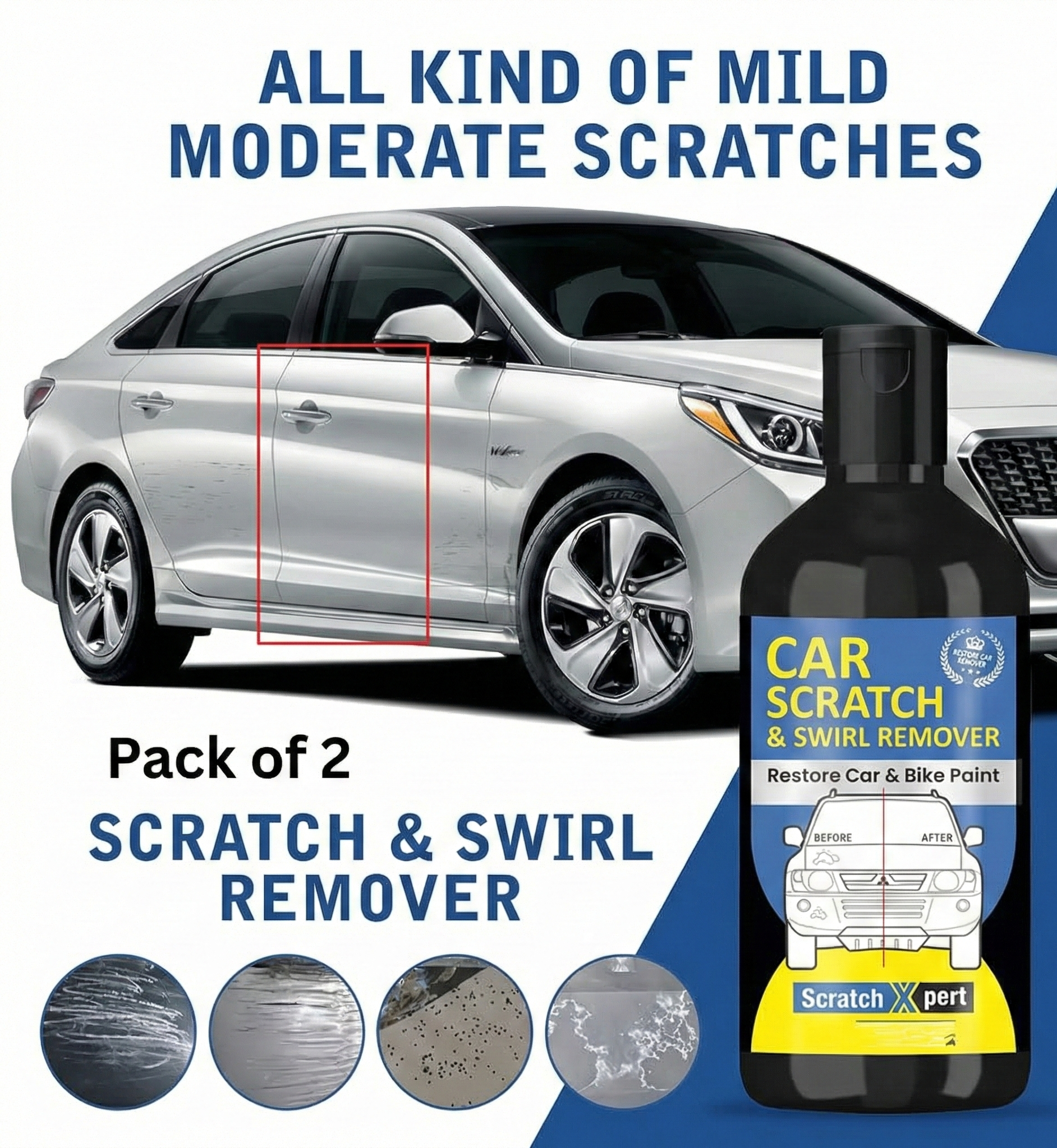 Car Scratch & Swirl Removal Cream – Paint Restoration Formula (100ml × 2)