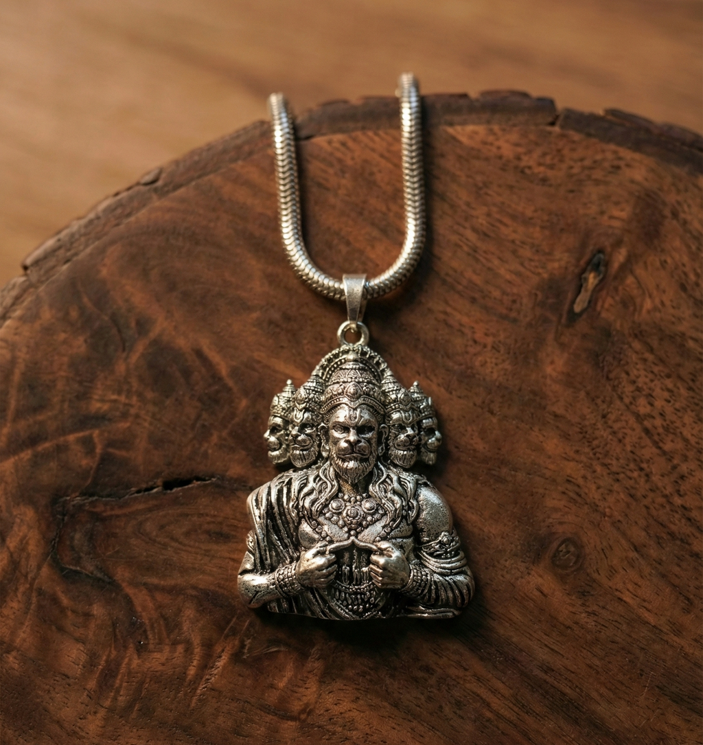 Panchamukhi Hanuman Pendant With Snake Chain