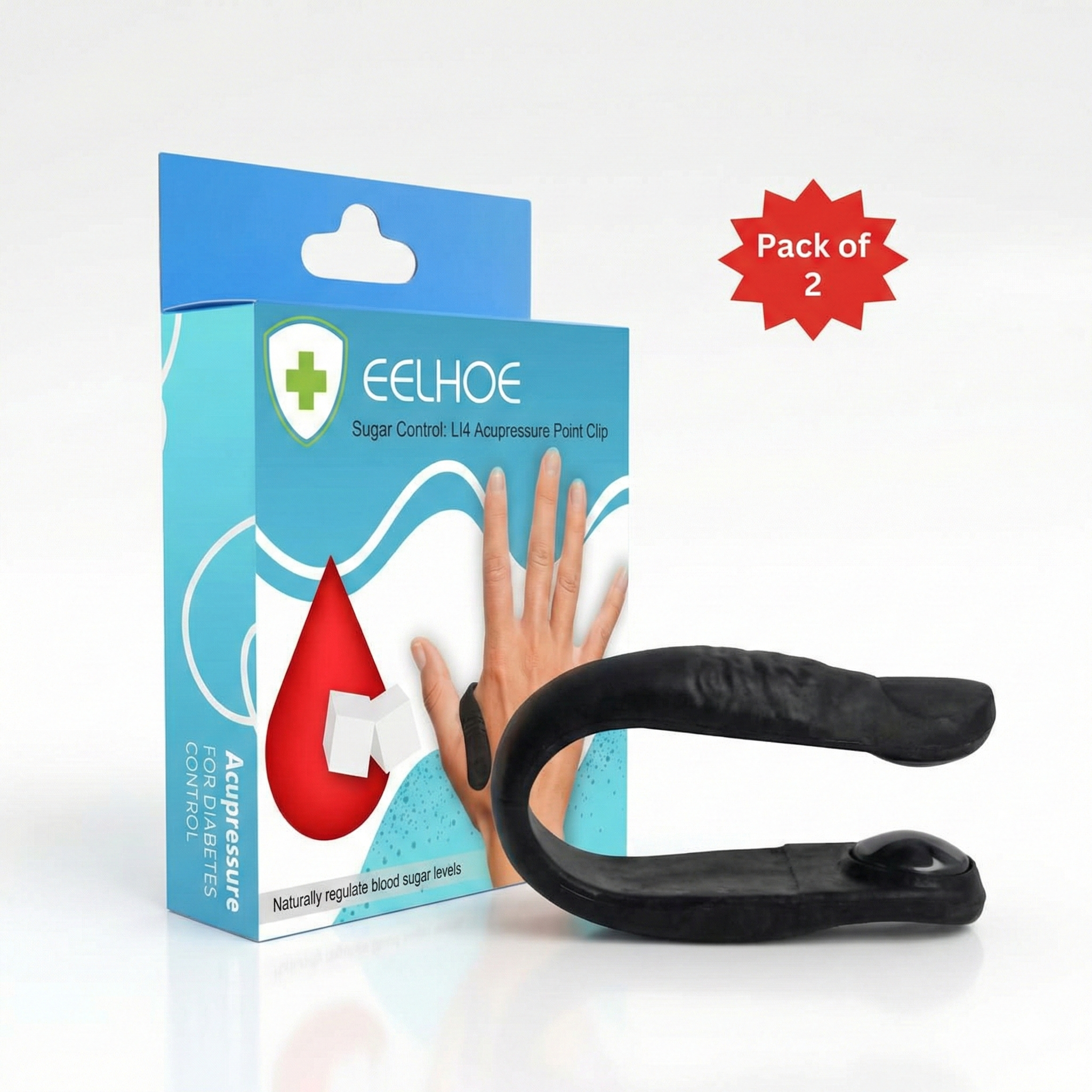 Sugar Control LI4 Acupressure Point Clip (Pack of 2)