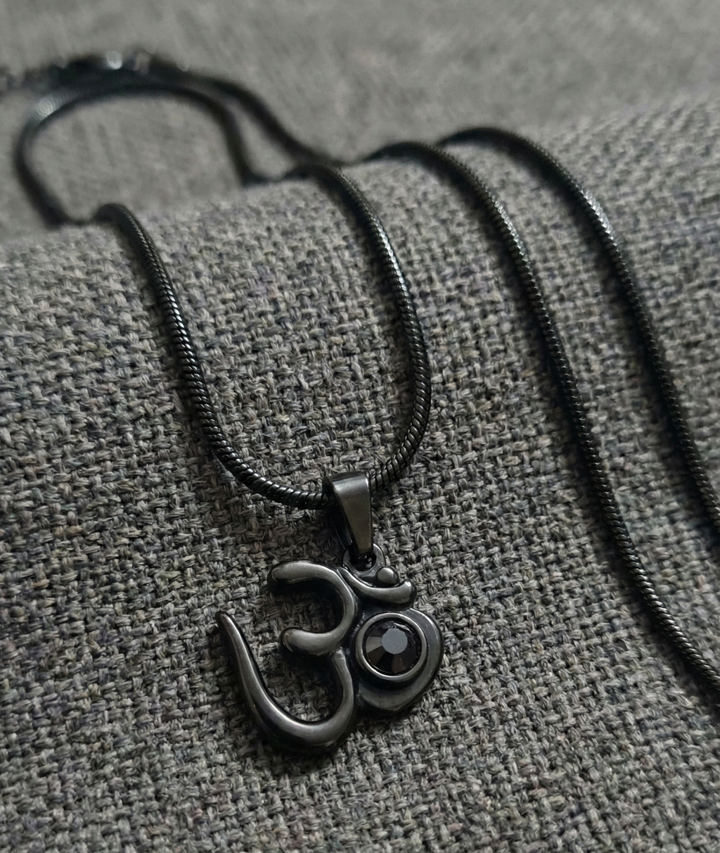 Divine Om Pendant with Adiyogi - Black Stainless Steel Edition