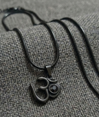 Divine Om Pendant with Adiyogi - Black Stainless Steel Edition