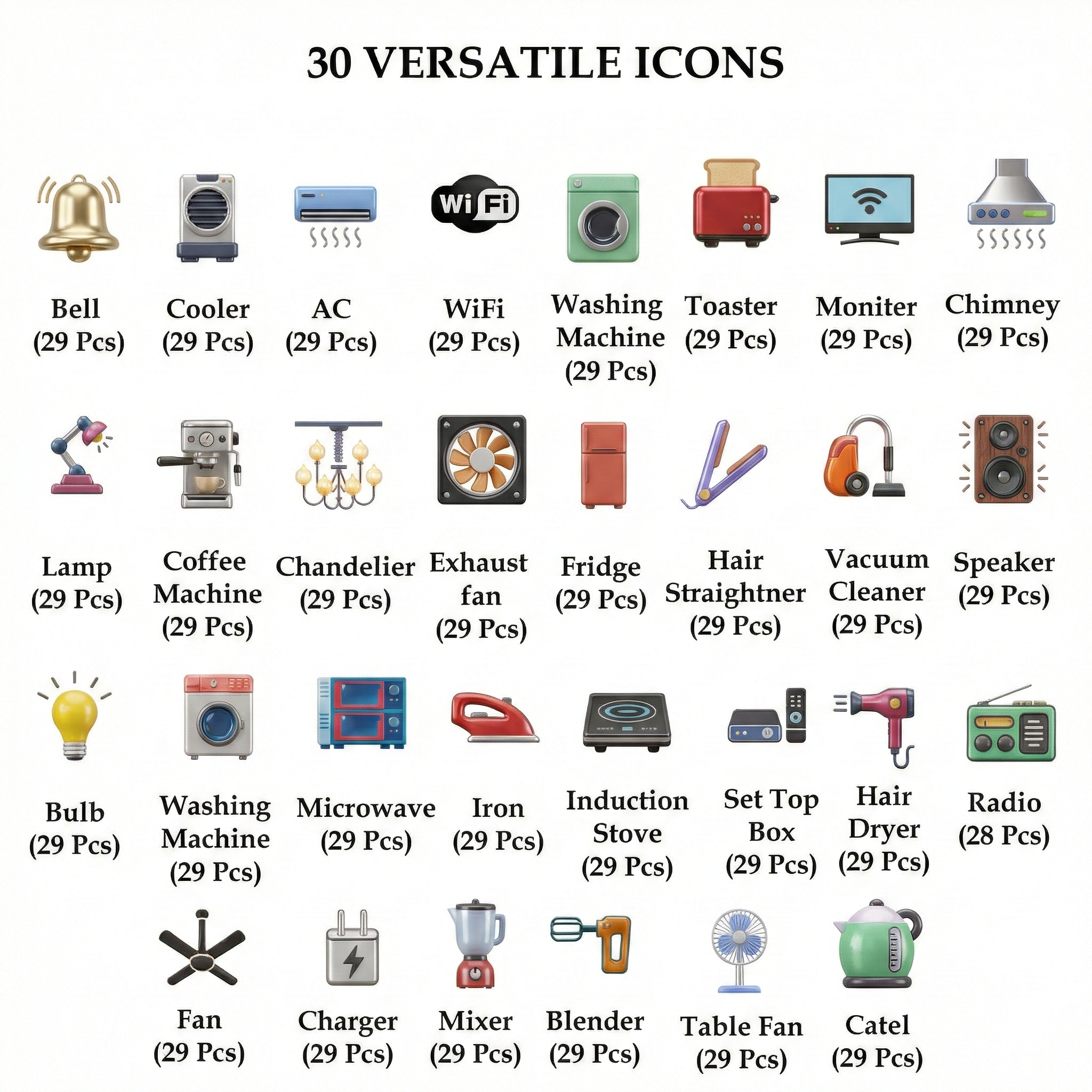 3D Premium Switch Stickers – Set of 149 Decorative Stickers