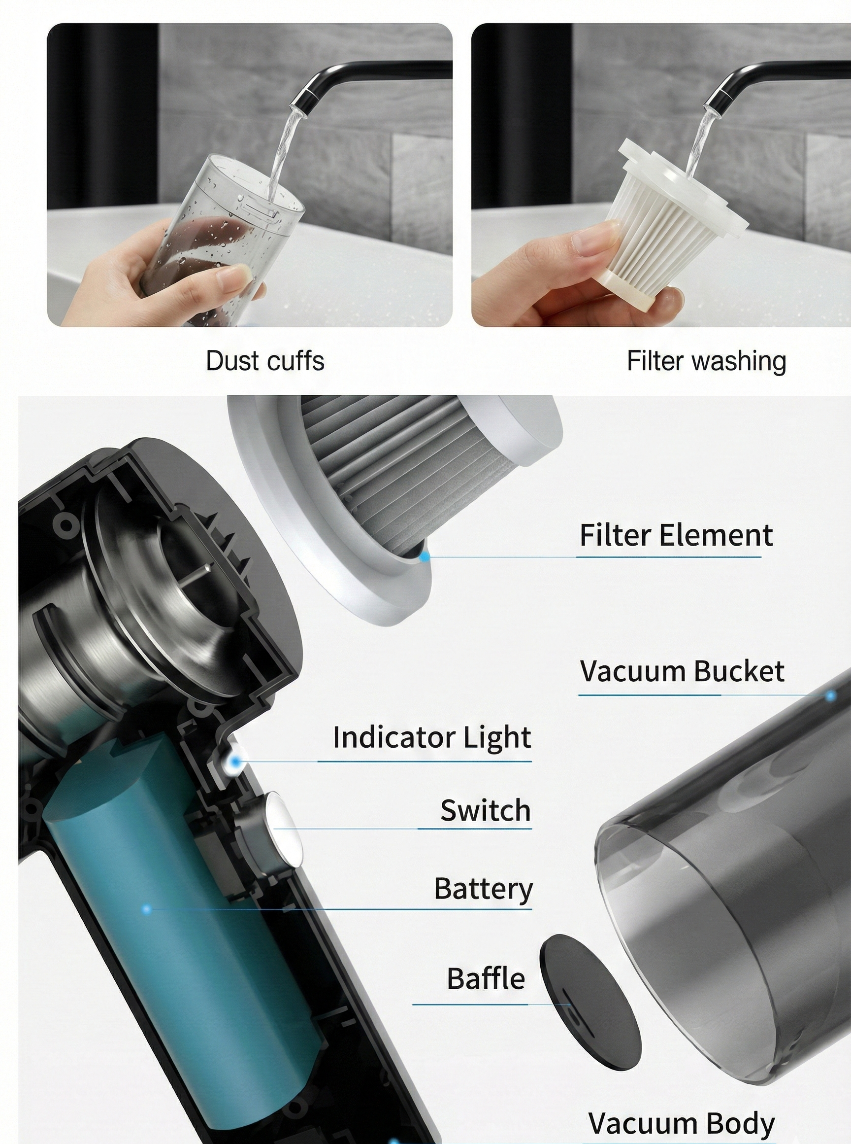 Portable Air Duster Wireless Vacuum Cleaner