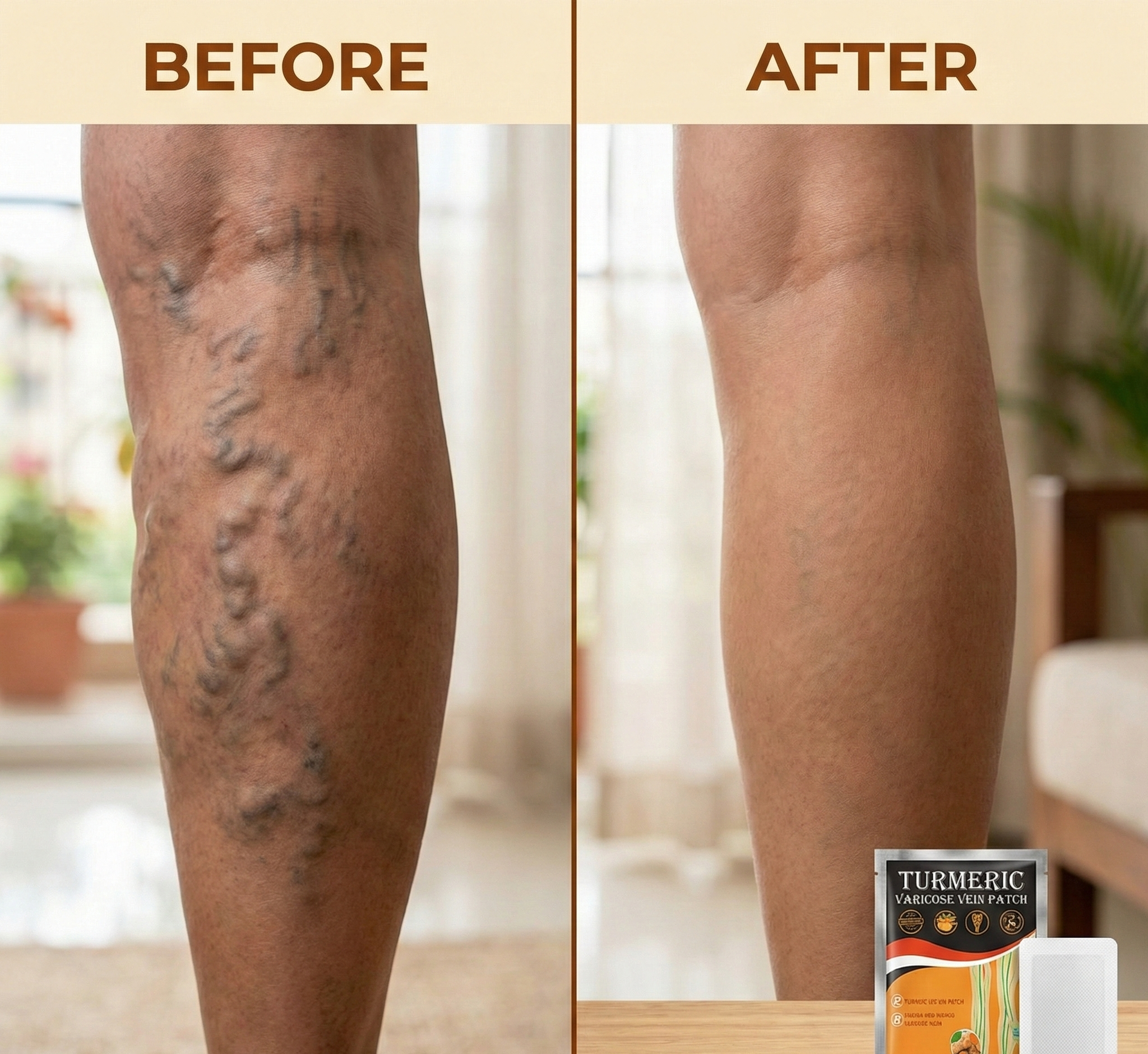 Herbal Turmeric Varicose Vein Pain Relief Patch (Pack of 10)