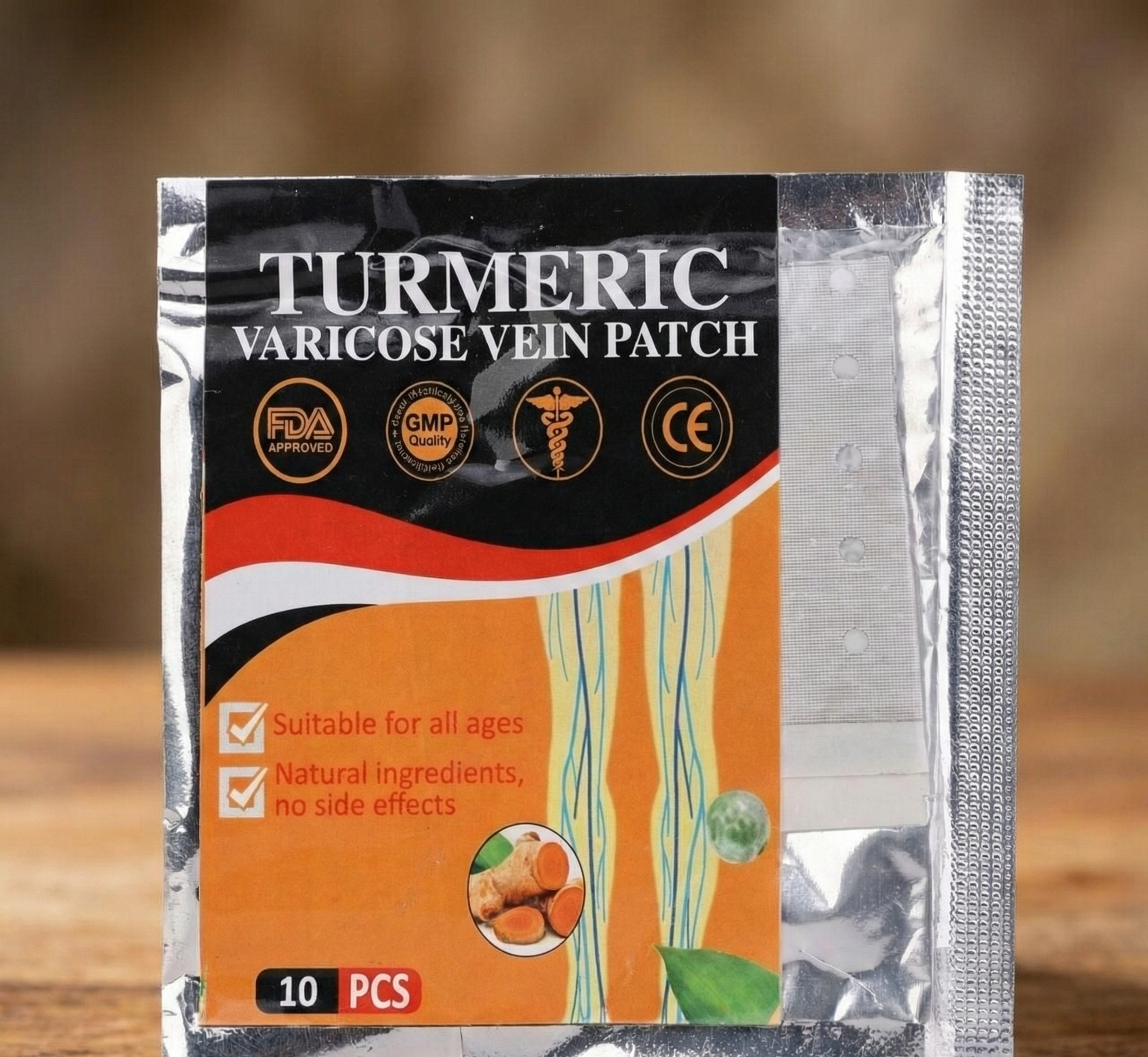 Herbal Turmeric Varicose Vein Pain Relief Patch (Pack of 10)