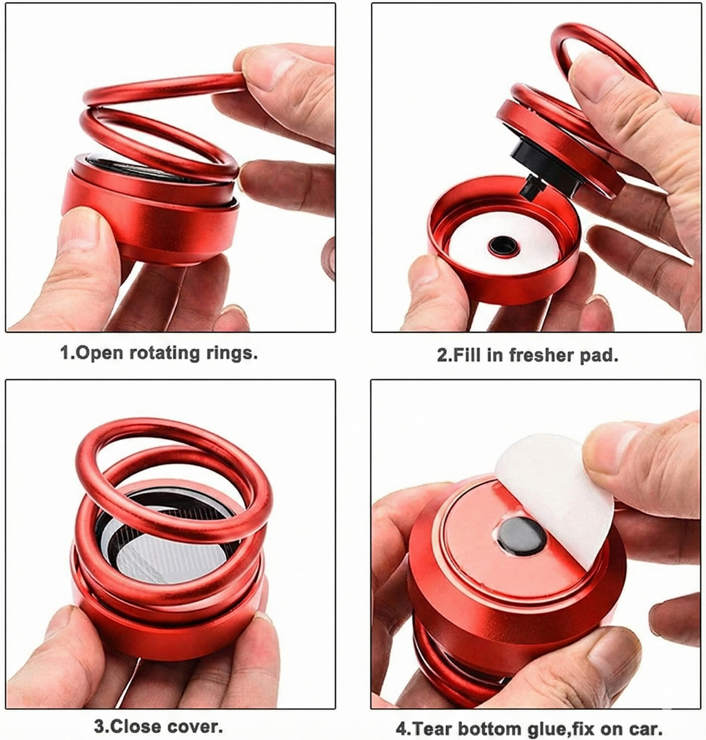 Solar Energy Rotating Ring with Long Lasting French Organic Fragrance