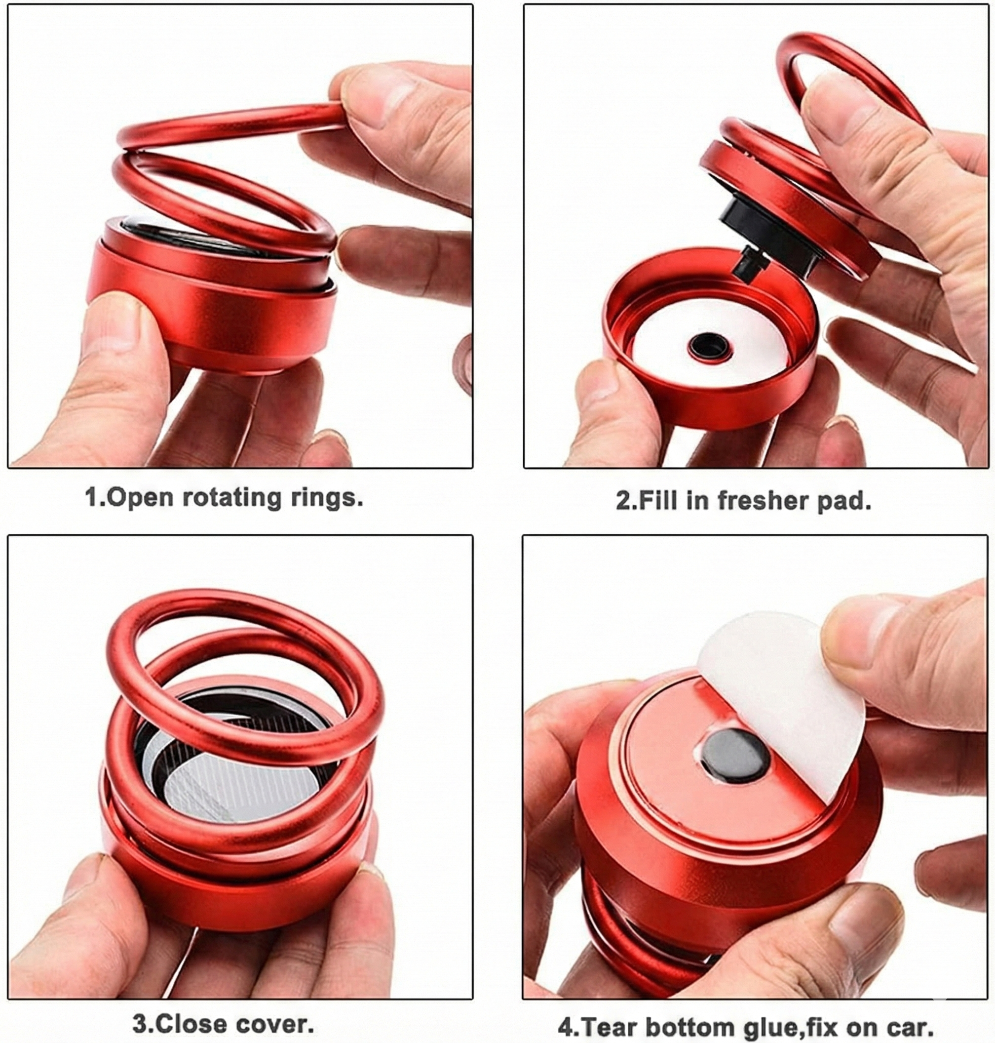 Solar Energy Rotating Ring with Long Lasting French Organic Fragrance