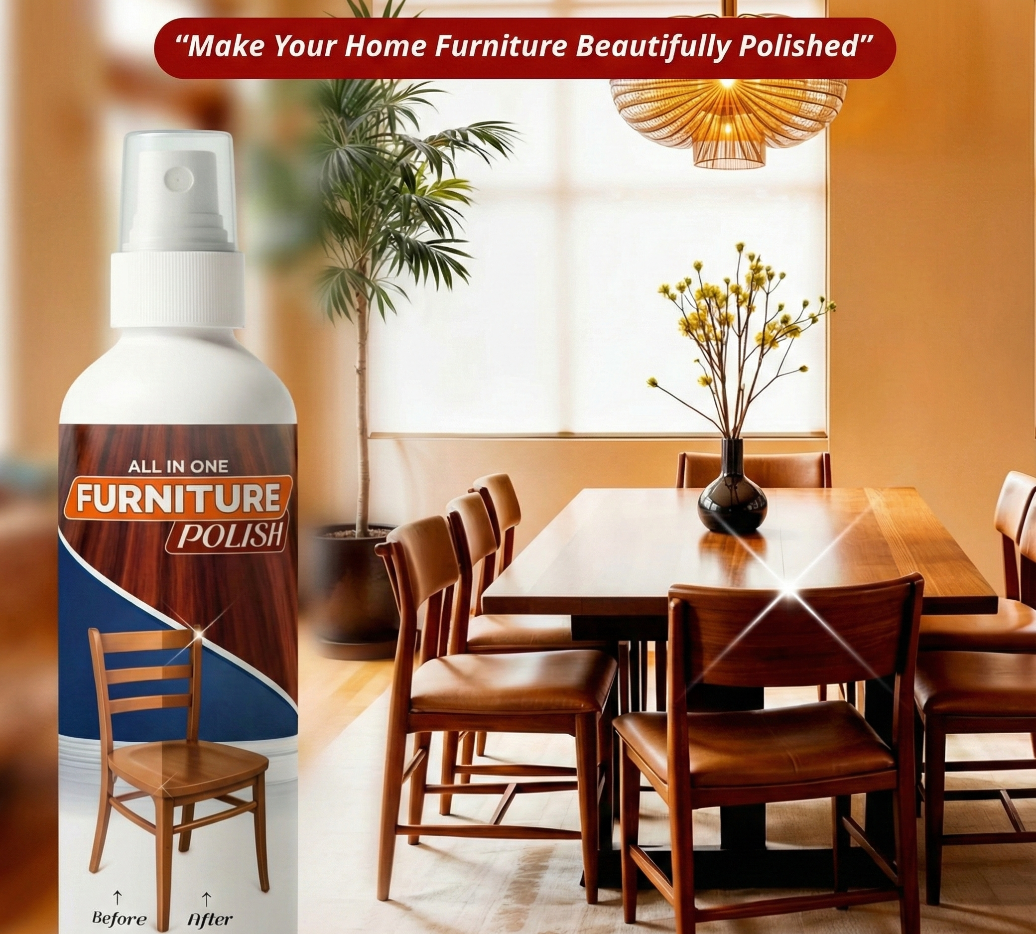 Premium All-in-One Furniture Polish - Professional Grade Wood Shine (3 Pack, 450g)