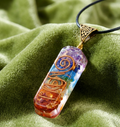 7 Chakra Energy Balance: Titanium Quartz Stone Pendant